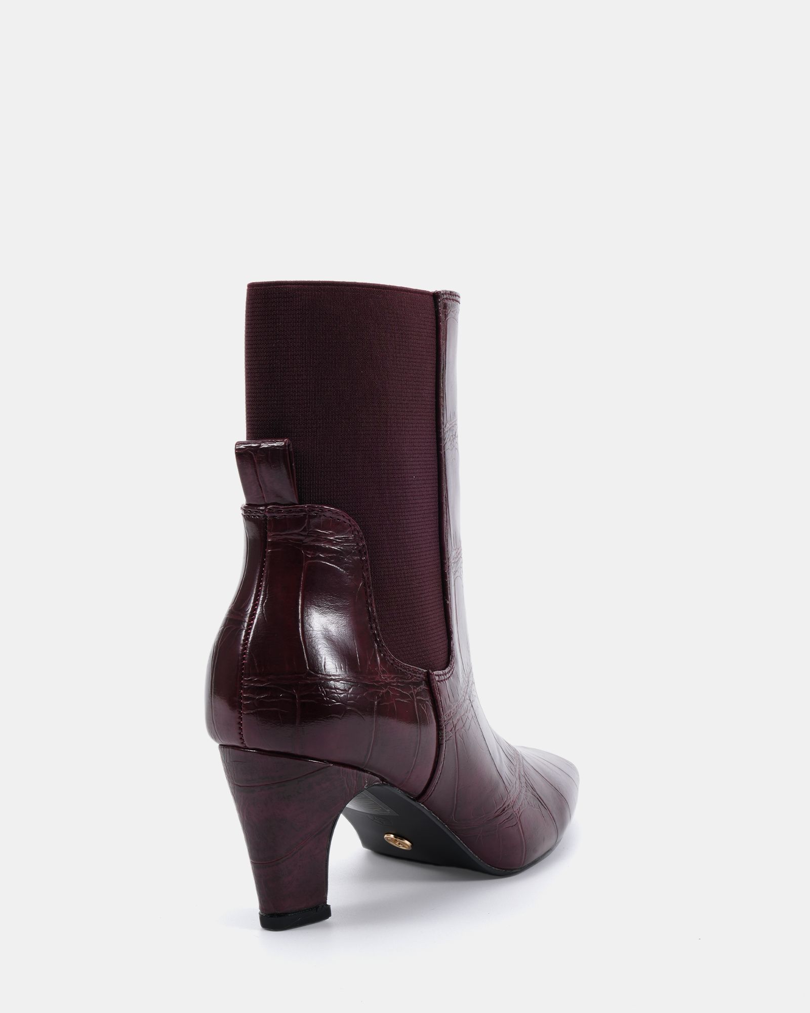 WIDE FIT KENNEDY Brown Curved Mid Heel Chelsea Ankle Boot