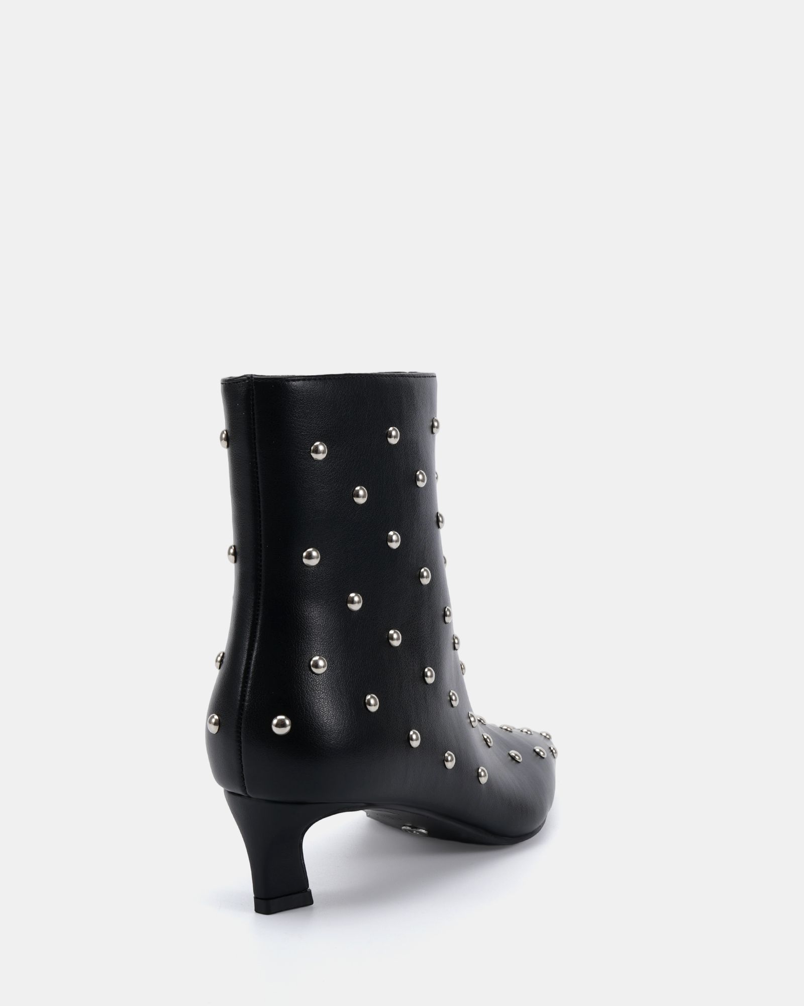 Kiki Black Studded Low Heel Ankle Boot