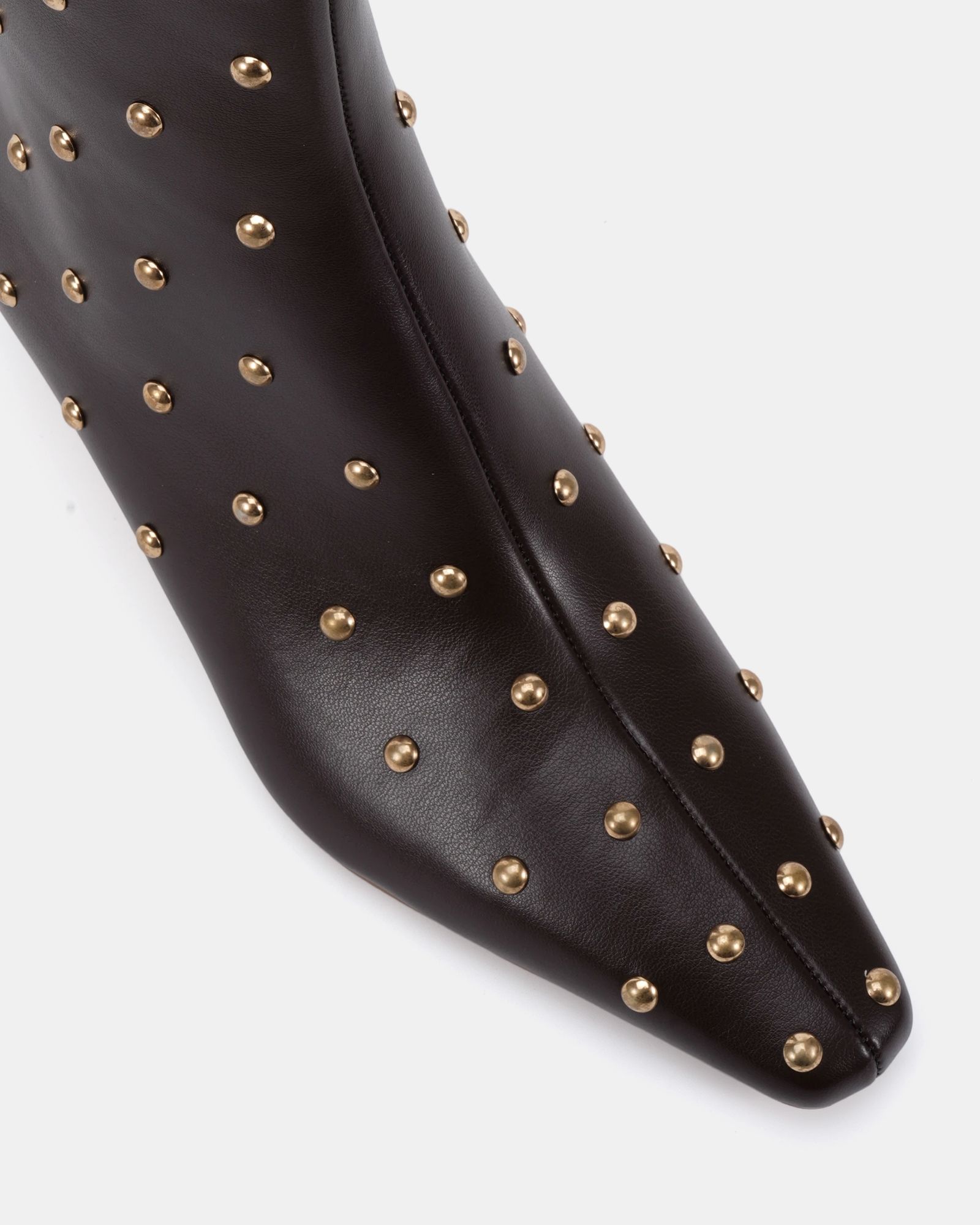 Kiki Brown Studded Low Heel Ankle Boot
