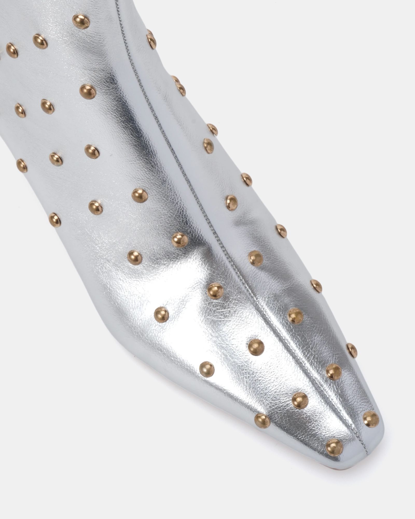 Wide Fit Kiki Silver Studded Low Heel Ankle Boot