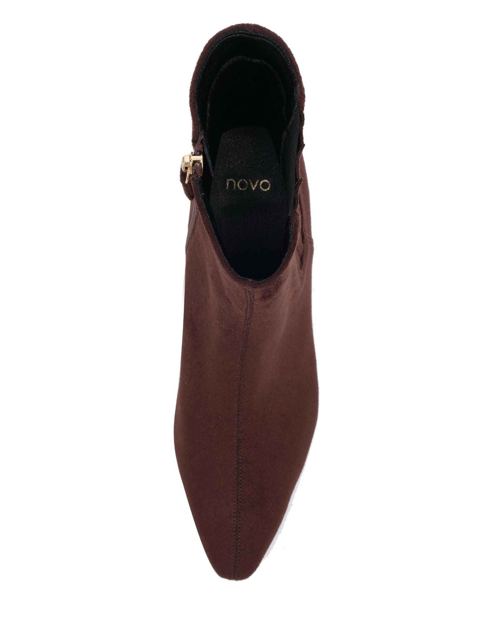 Klarissa Brown Low Wedge Chisel Toe Chelsea Ankle Boot
