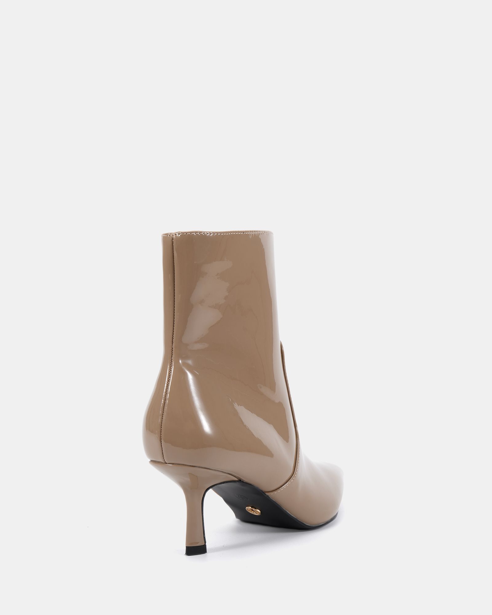 WIDE FIT KYLIE Taupe Mid Stiletto Heel Point Ankle Boot