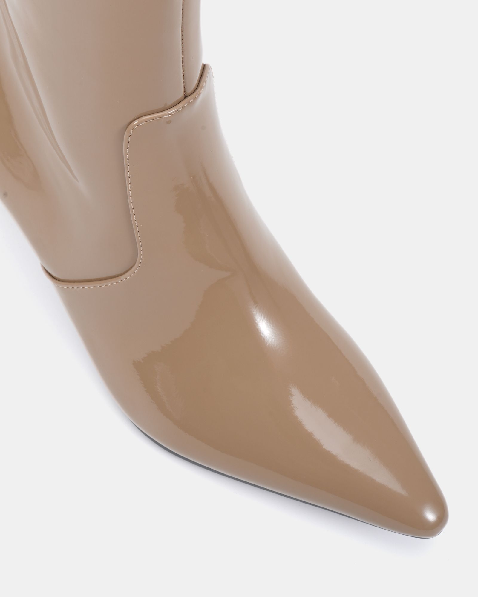 WIDE FIT KYLIE Taupe Mid Stiletto Heel Point Ankle Boot