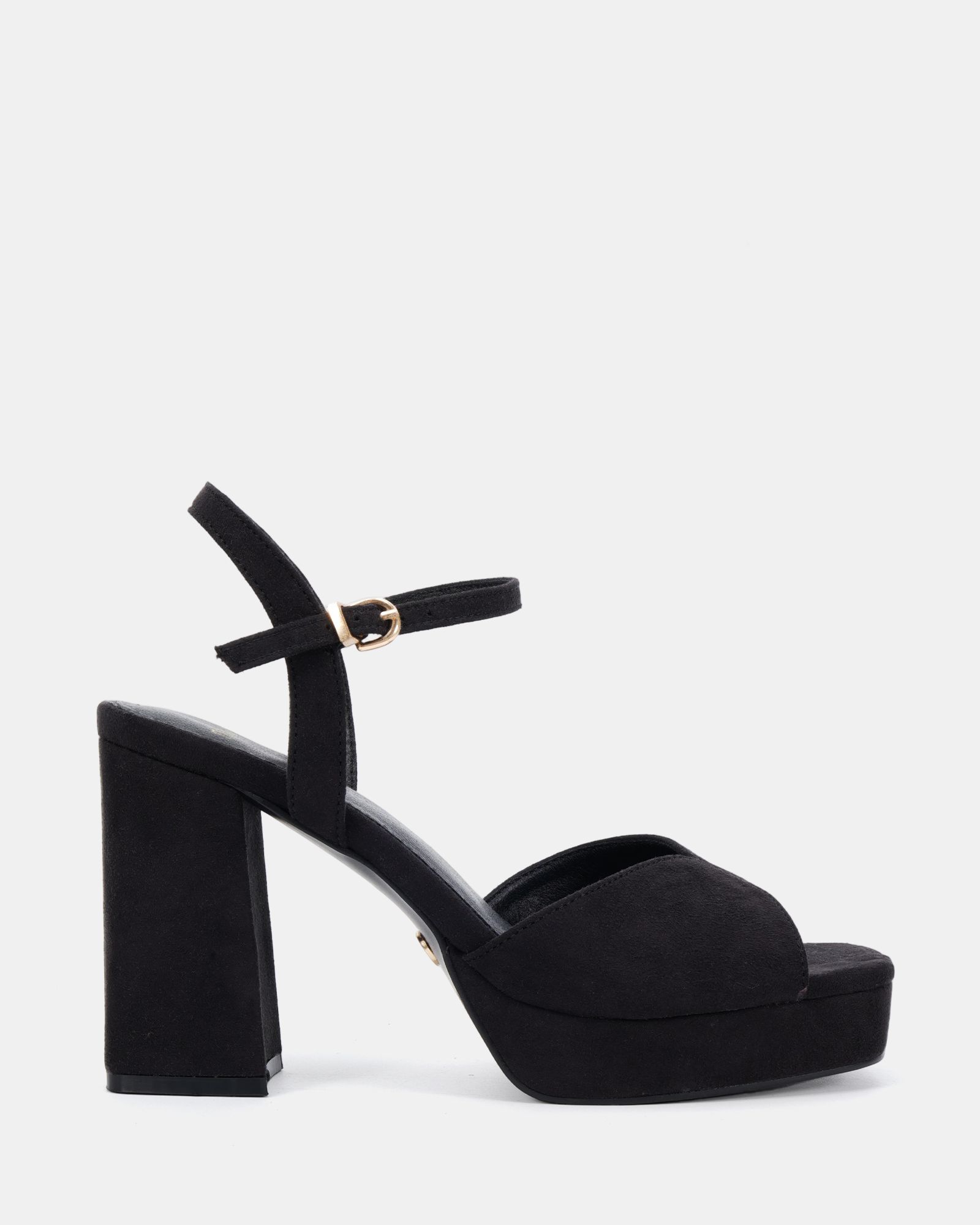 Lucie Black Platform Block Heel Sandal