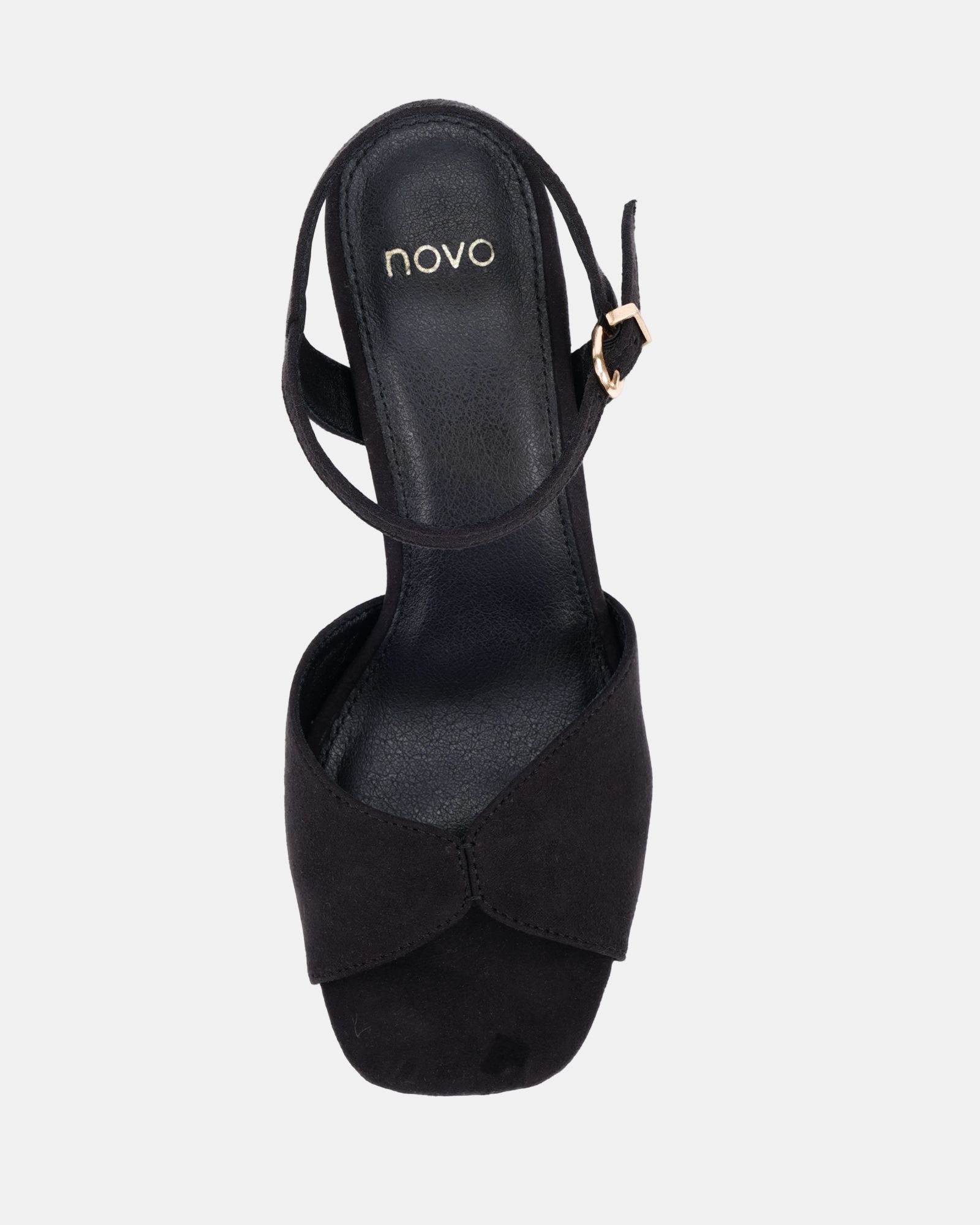 Lucie Black Platform Block Heel Sandal
