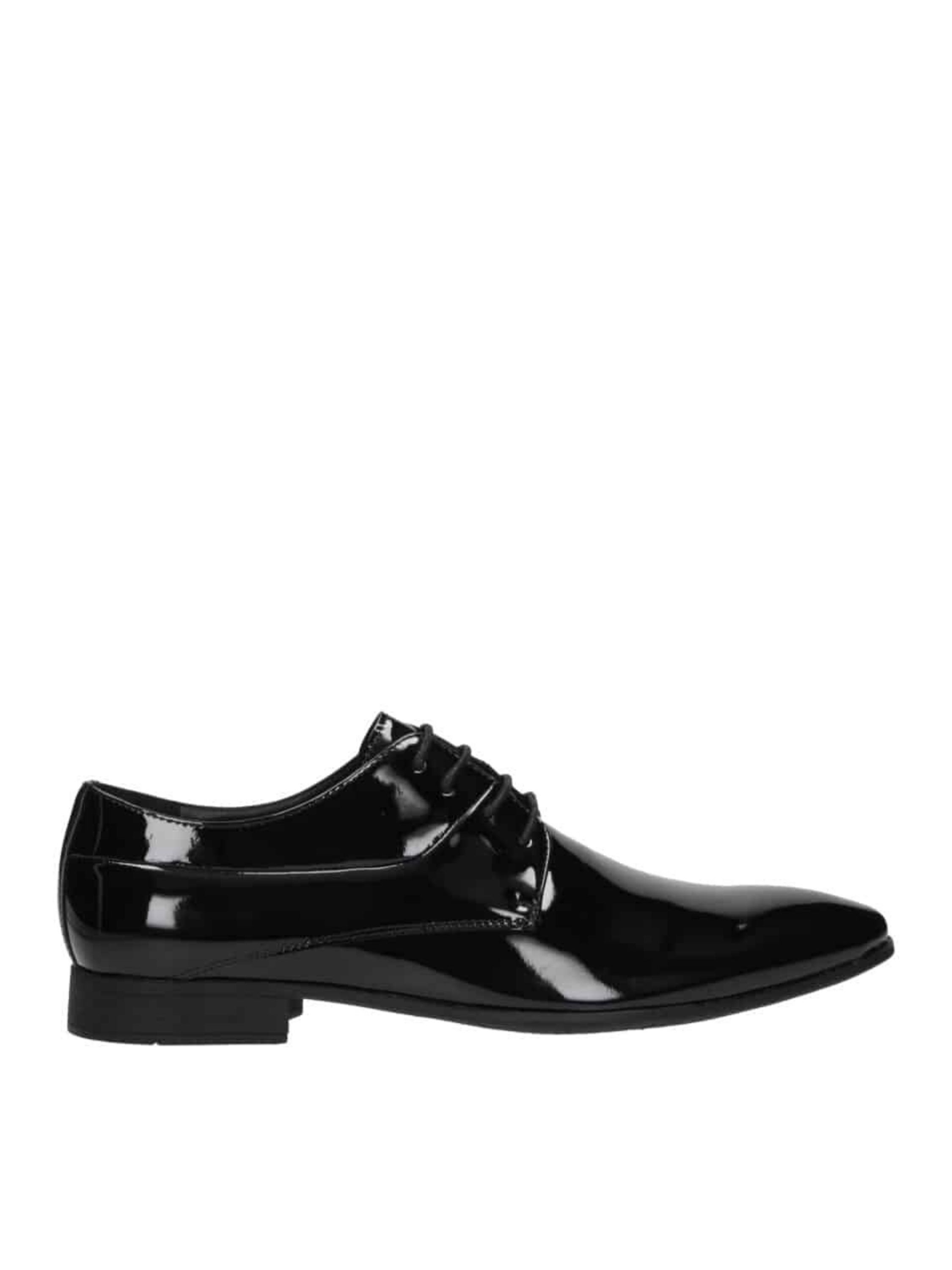 NED Black Patent Lace Up Derby Shoe