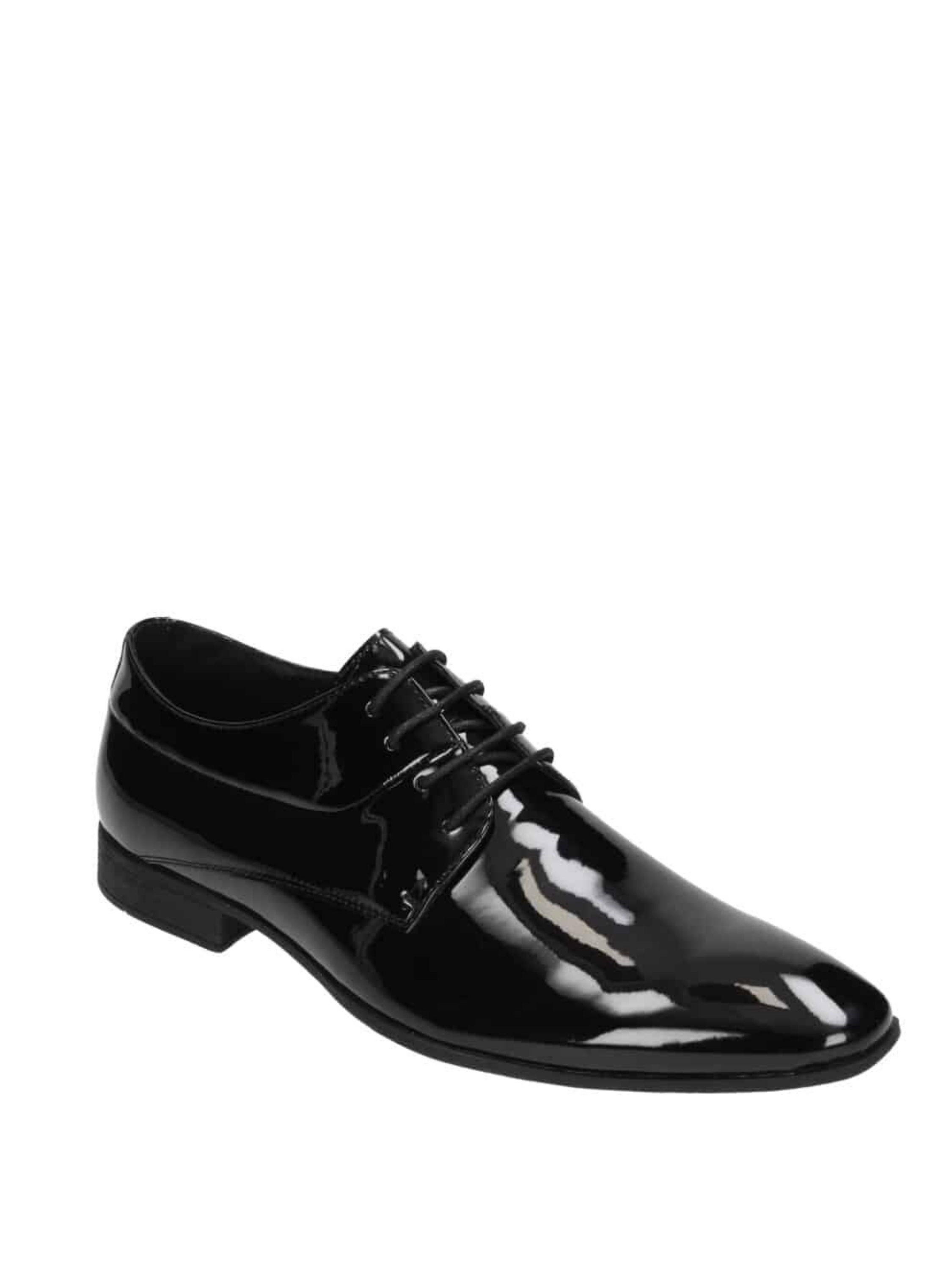 NED Black Patent Lace Up Derby Shoe
