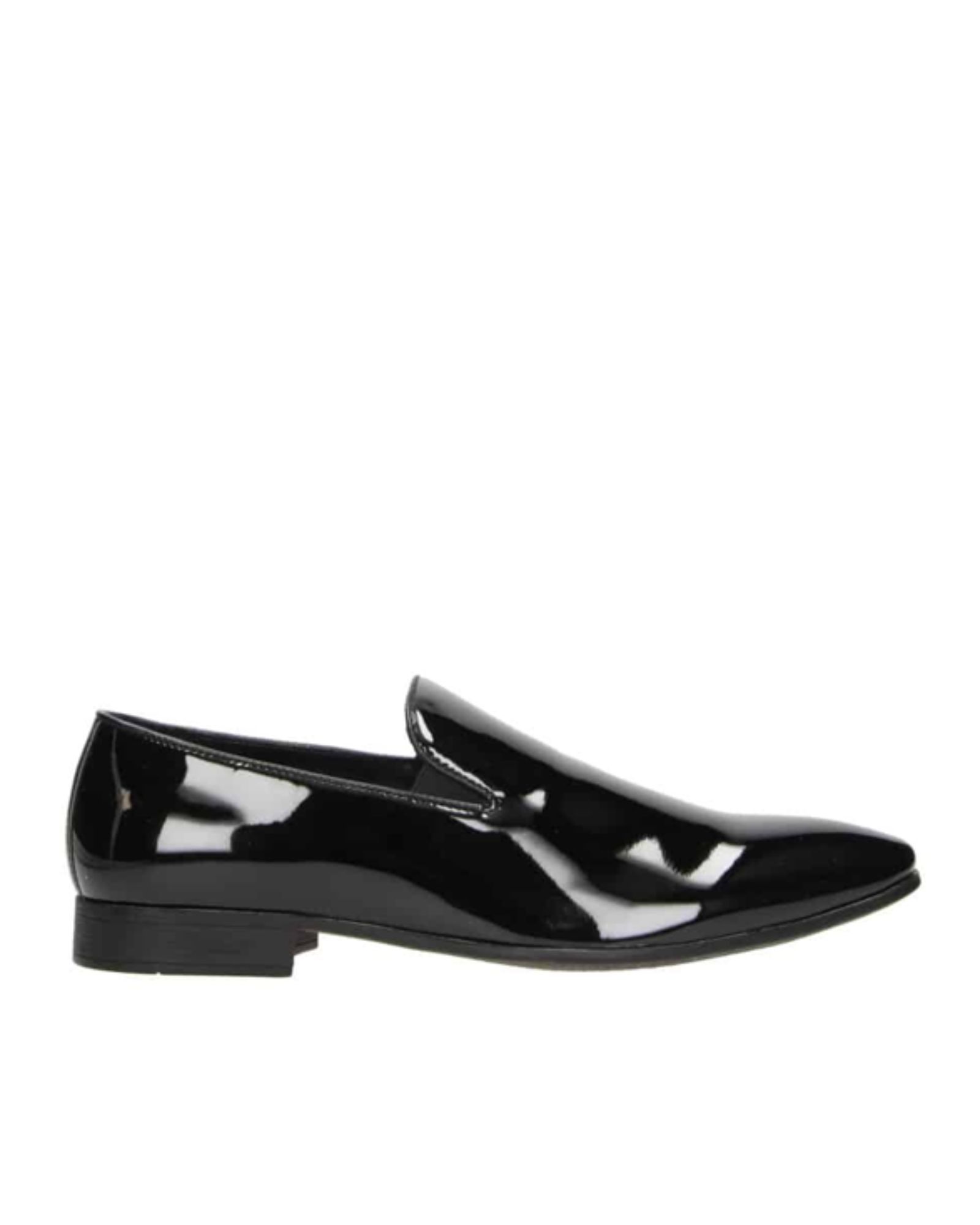 NINO Black Patent Slip On Smart Loafer