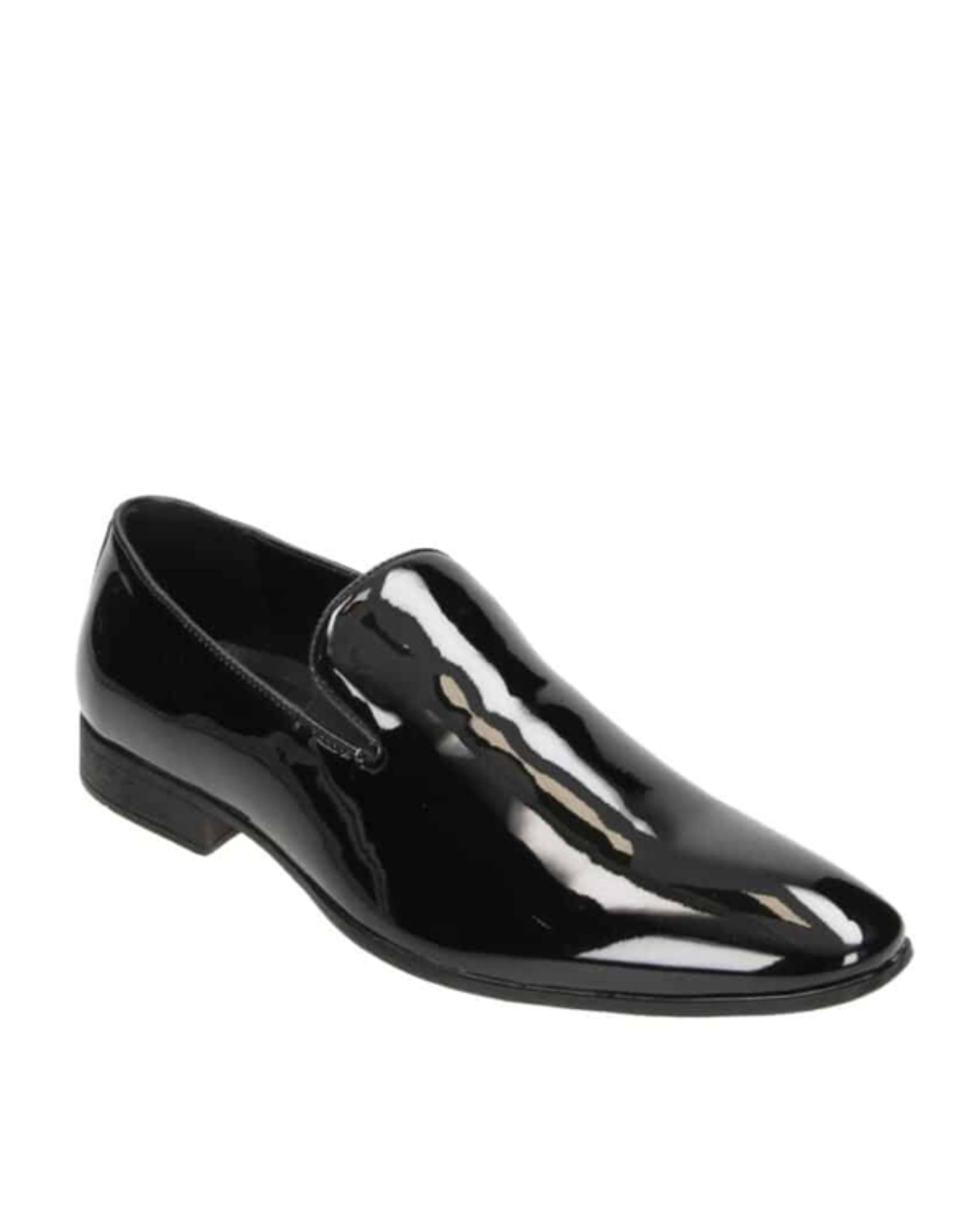 NINO Black Patent Slip On Smart Loafer