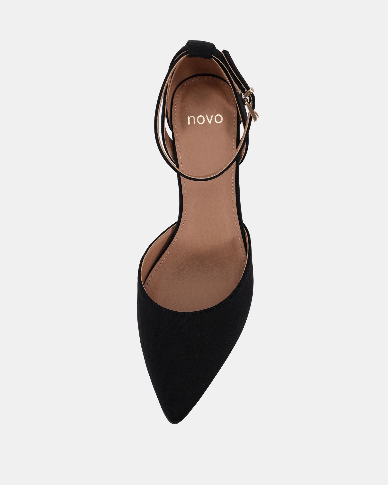 IMELDA Black Two Part Ankle Strap Court