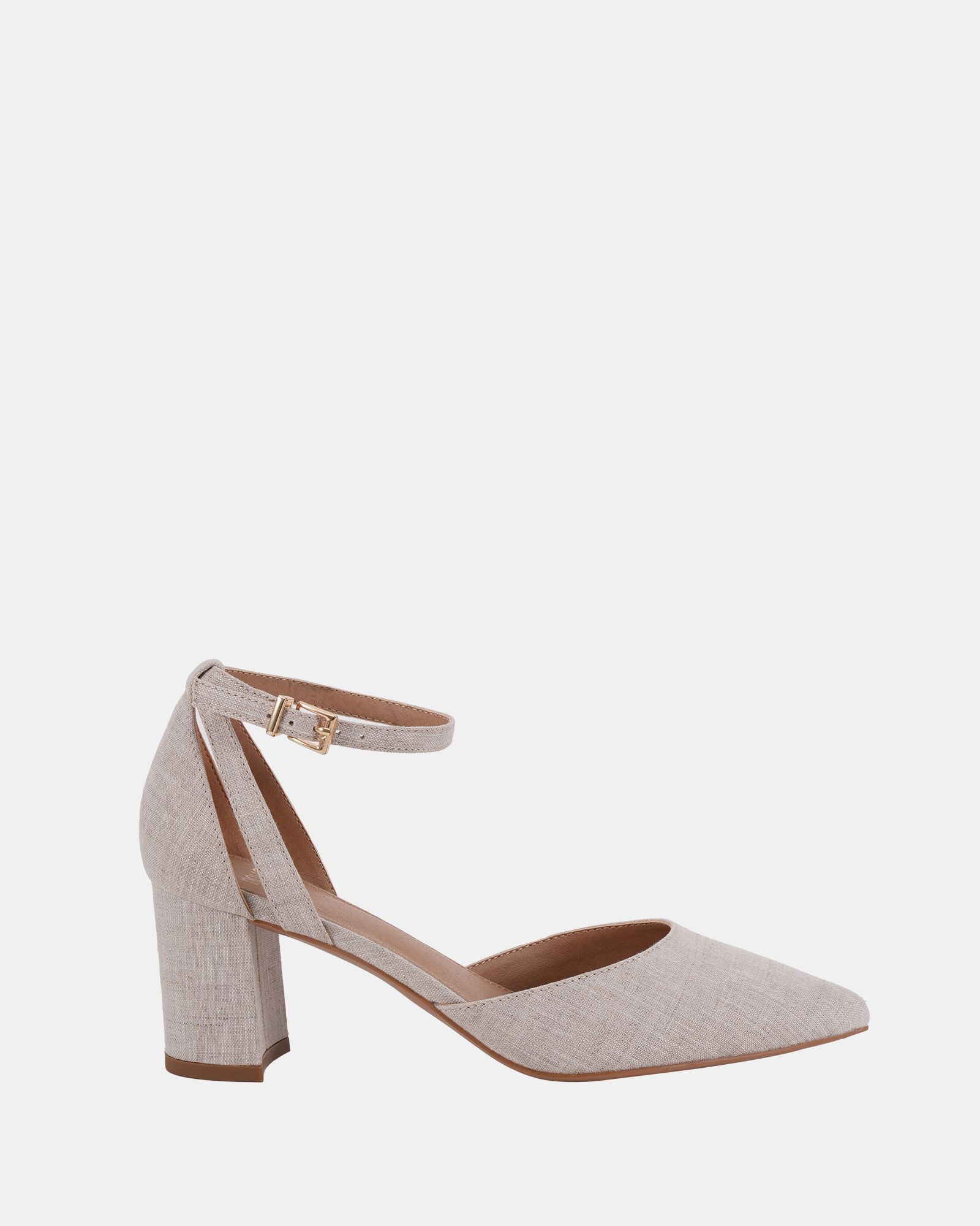 IMELDA Natural Two Part Ankle Strap Court