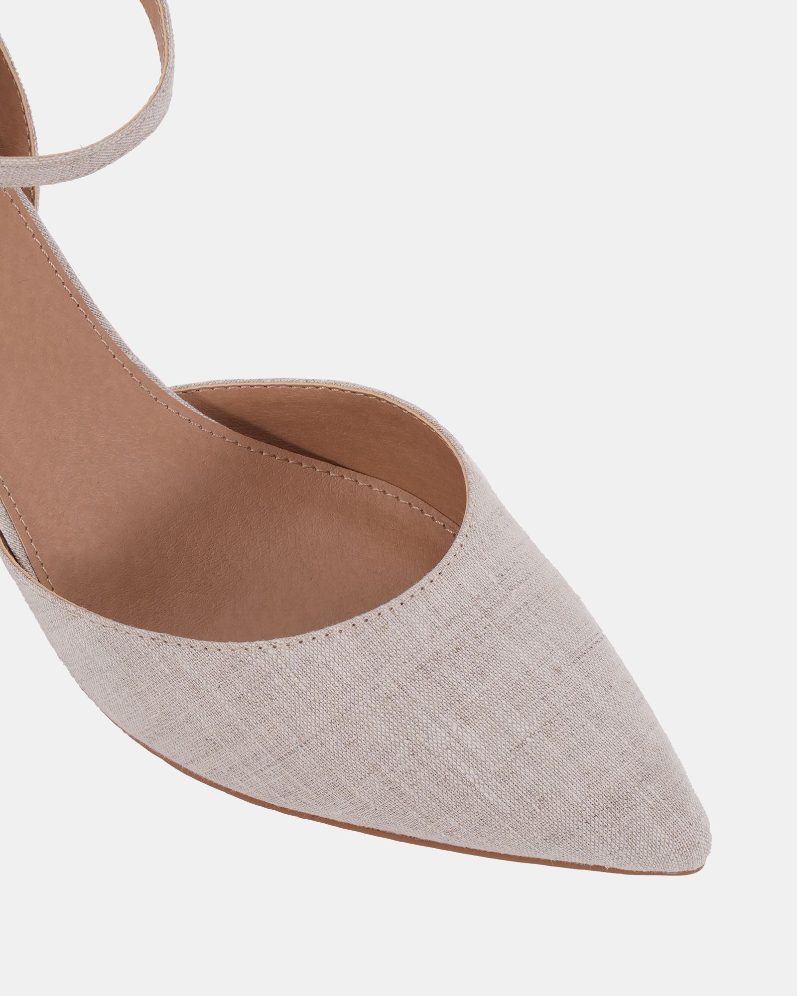IMELDA Natural Two Part Ankle Strap Court