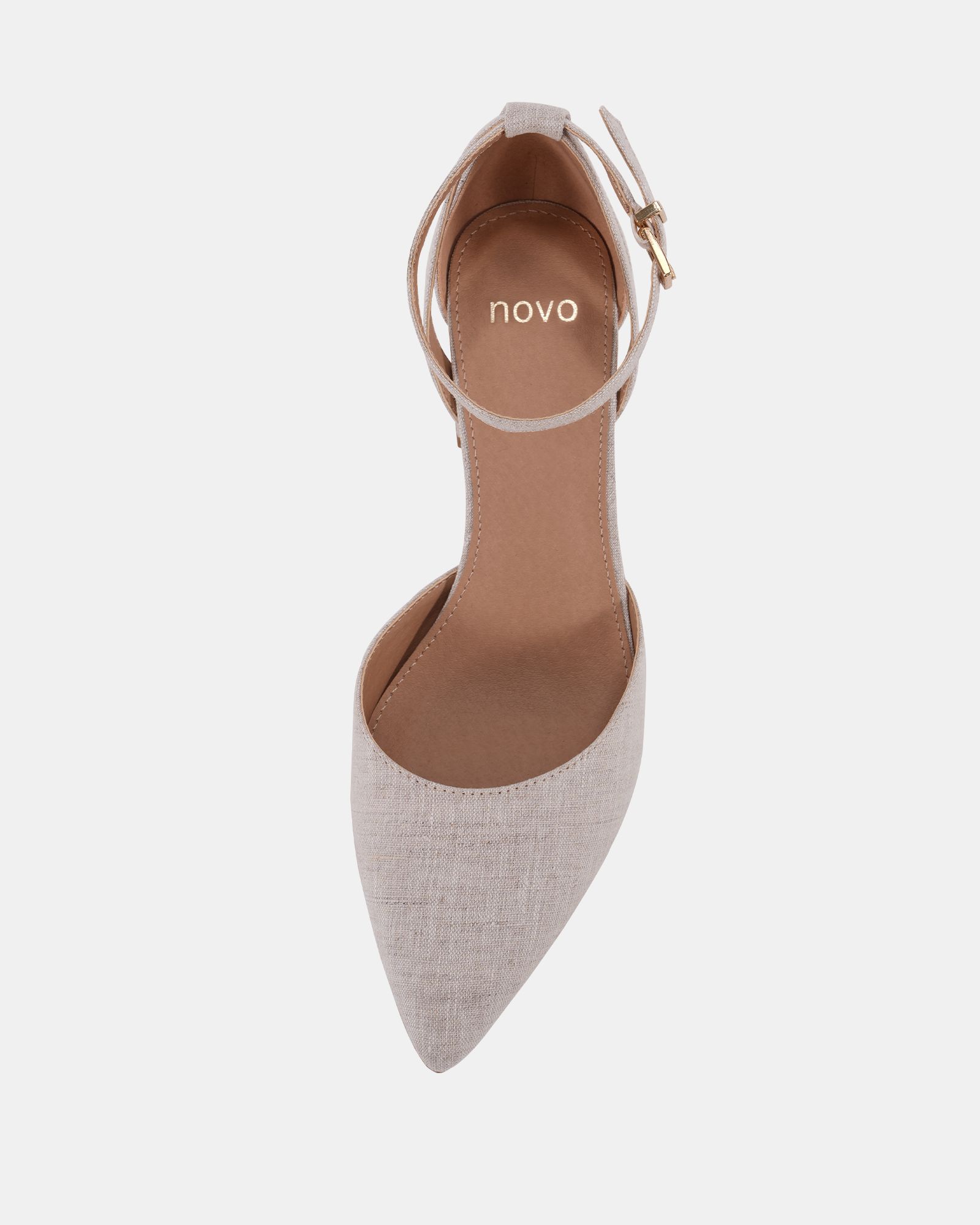 IMELDA Natural Two Part Ankle Strap Court