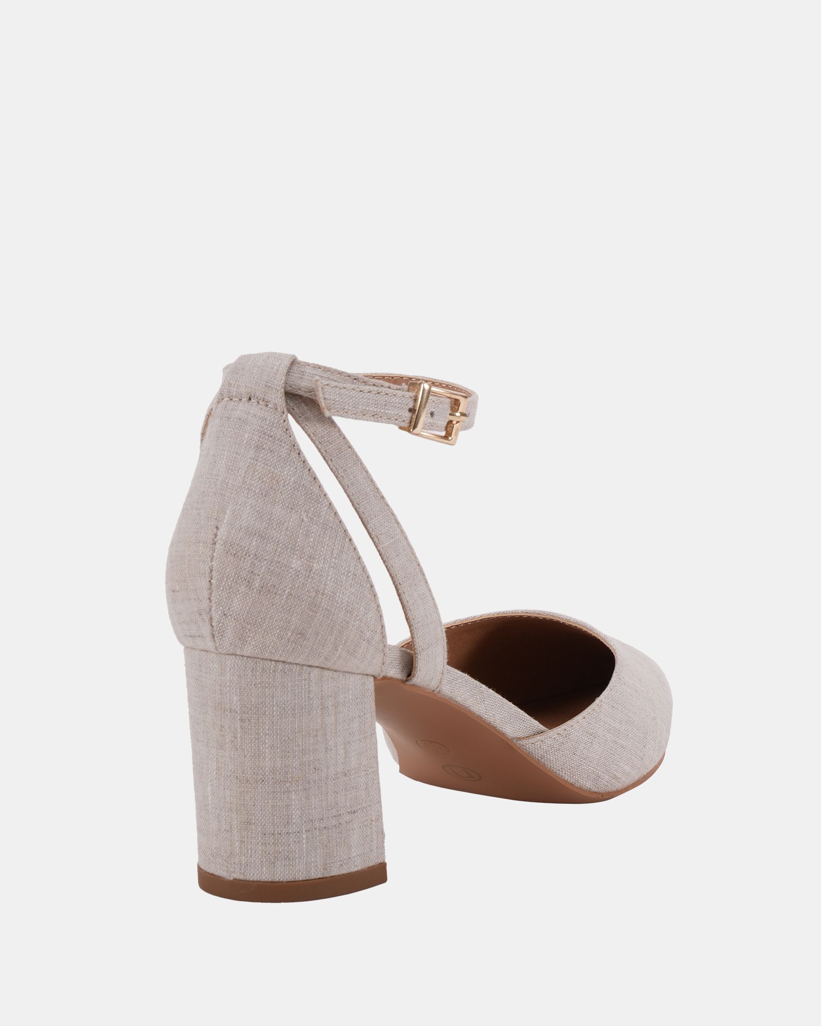 IMELDA Natural Two Part Ankle Strap Court