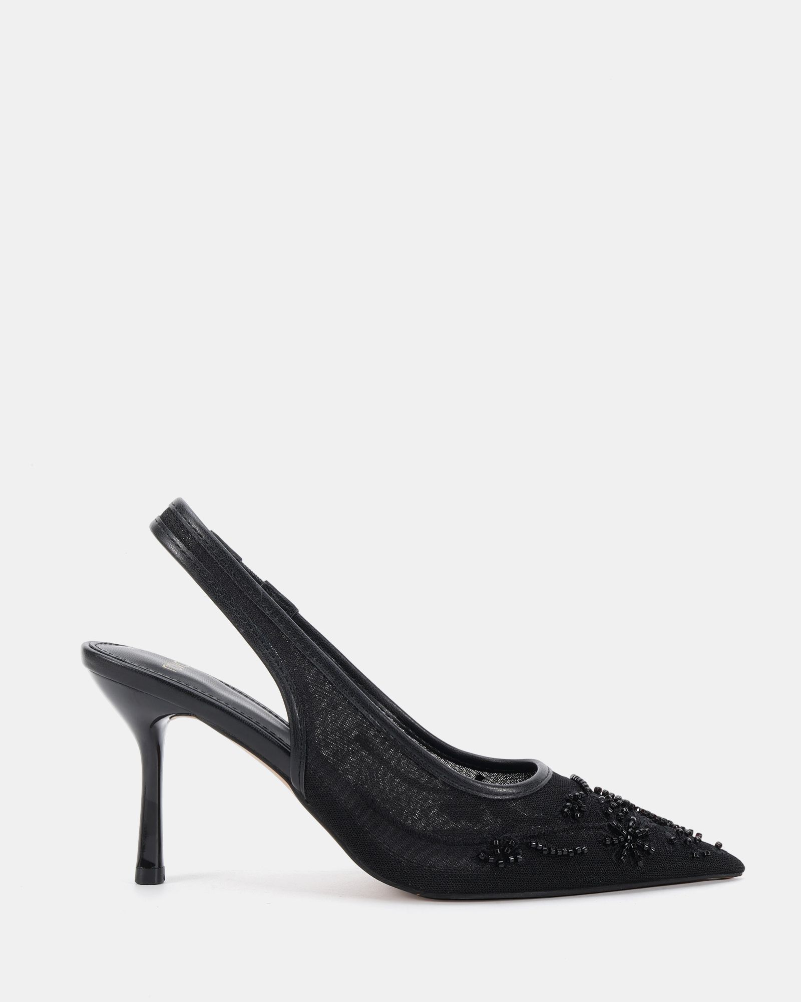 Raye Black Slingback Embellished Point Stiletto Court Shoe