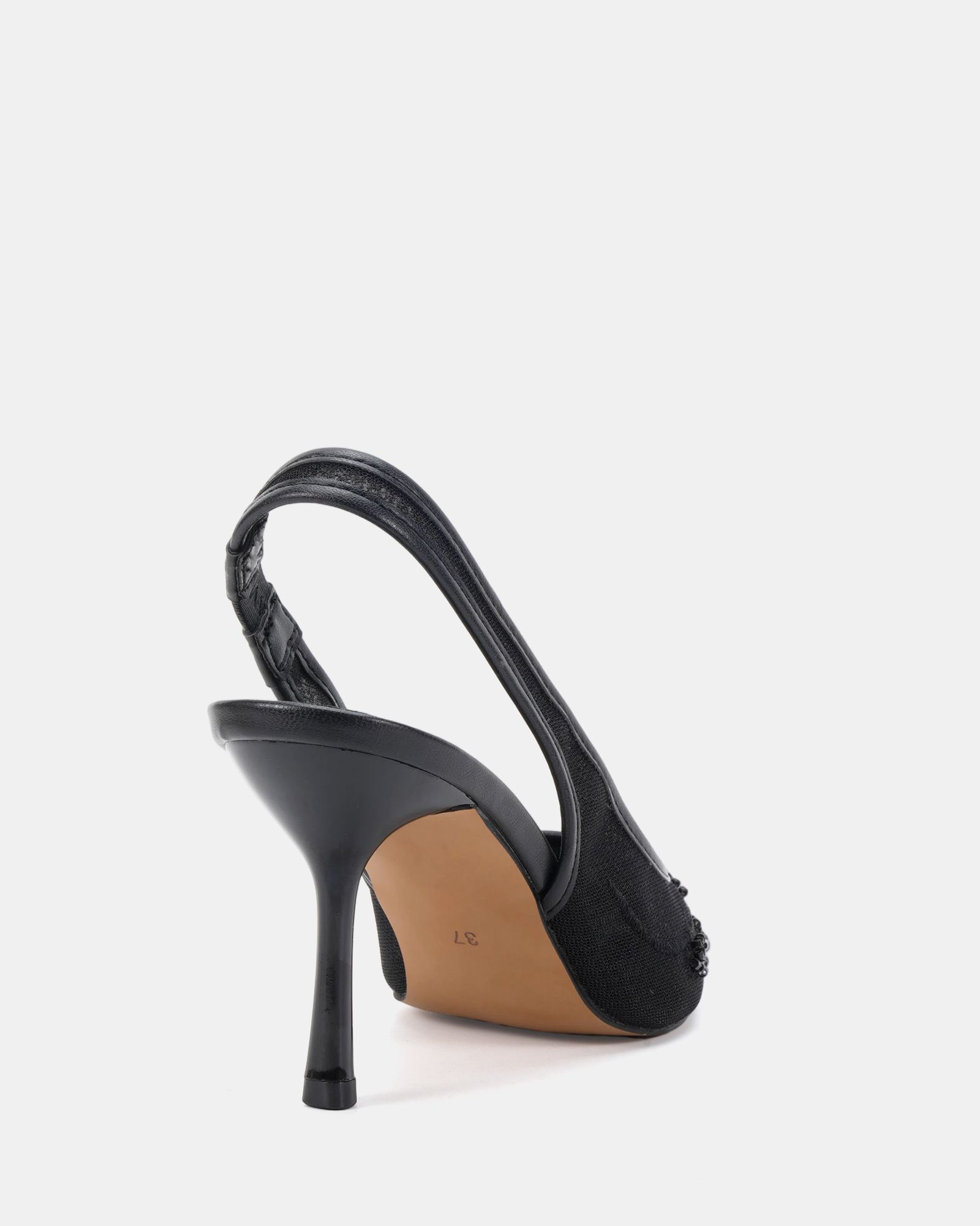 Raye Black Slingback Embellished Point Stiletto Court Shoe