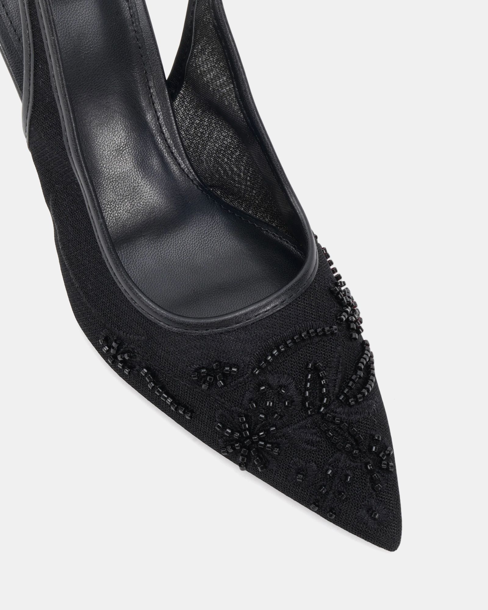 Raye Black Slingback Embellished Point Stiletto Court Shoe