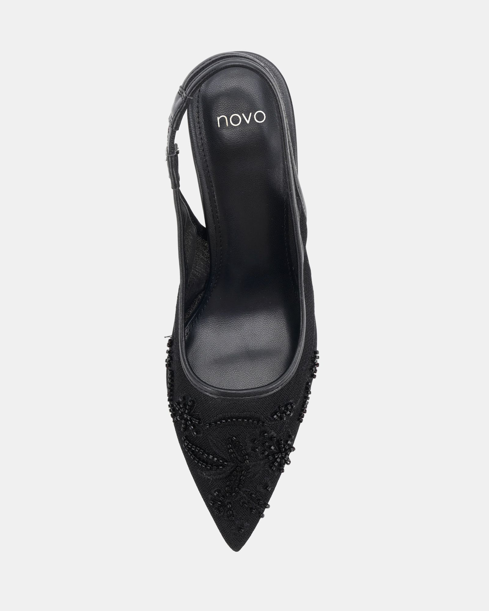 Raye Black Slingback Embellished Point Stiletto Court Shoe