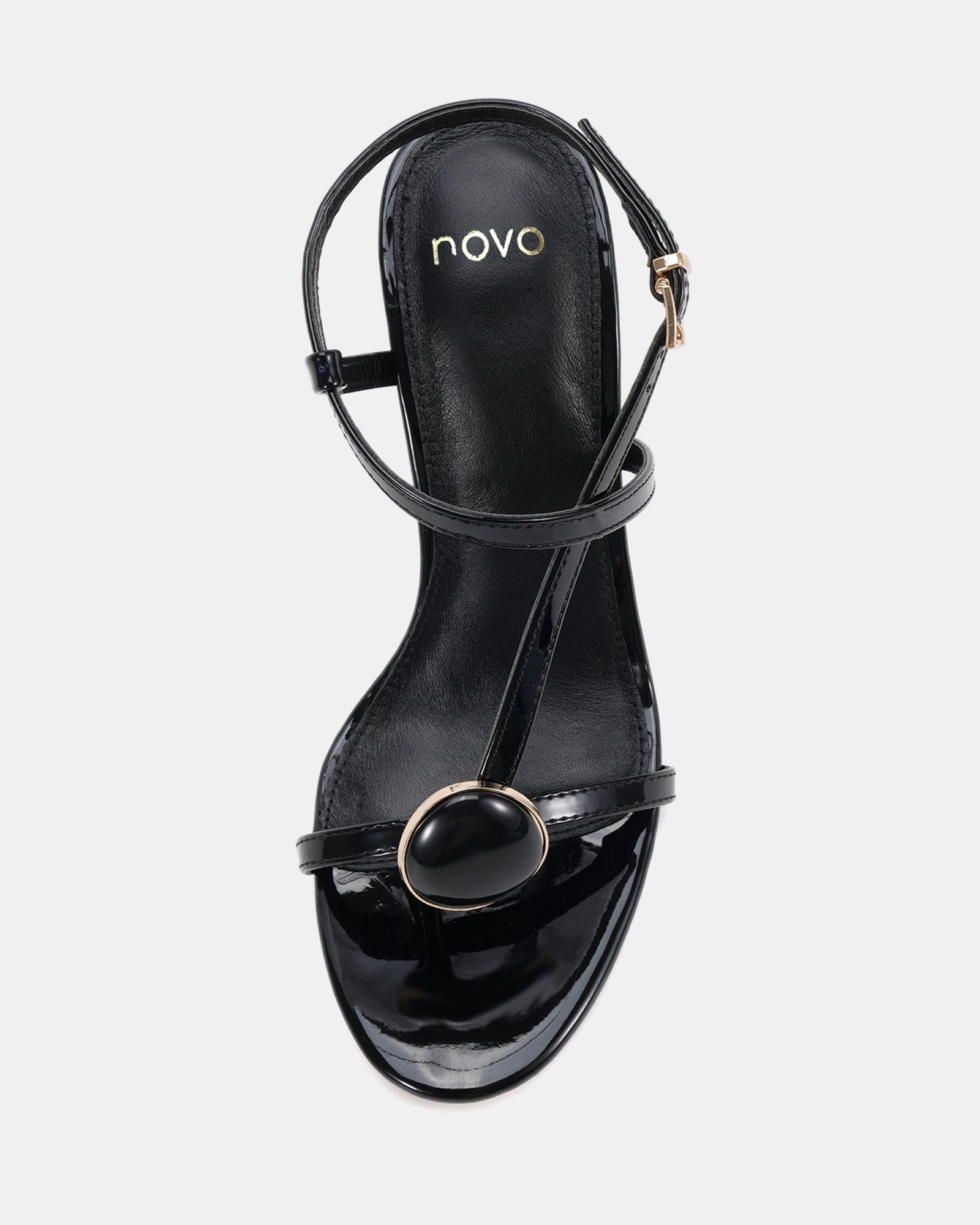 Riley Black High Heel Trim Detail Strappy Stiletto Sandal