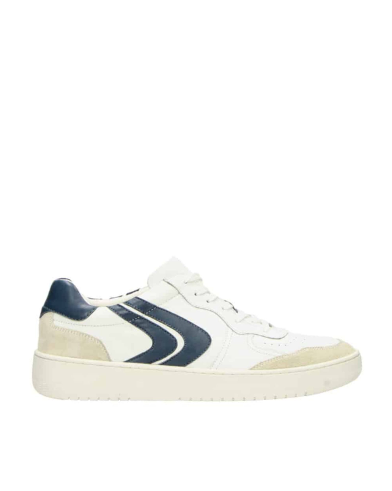 RILEY MENS Blue Leather Lace Up Trainer