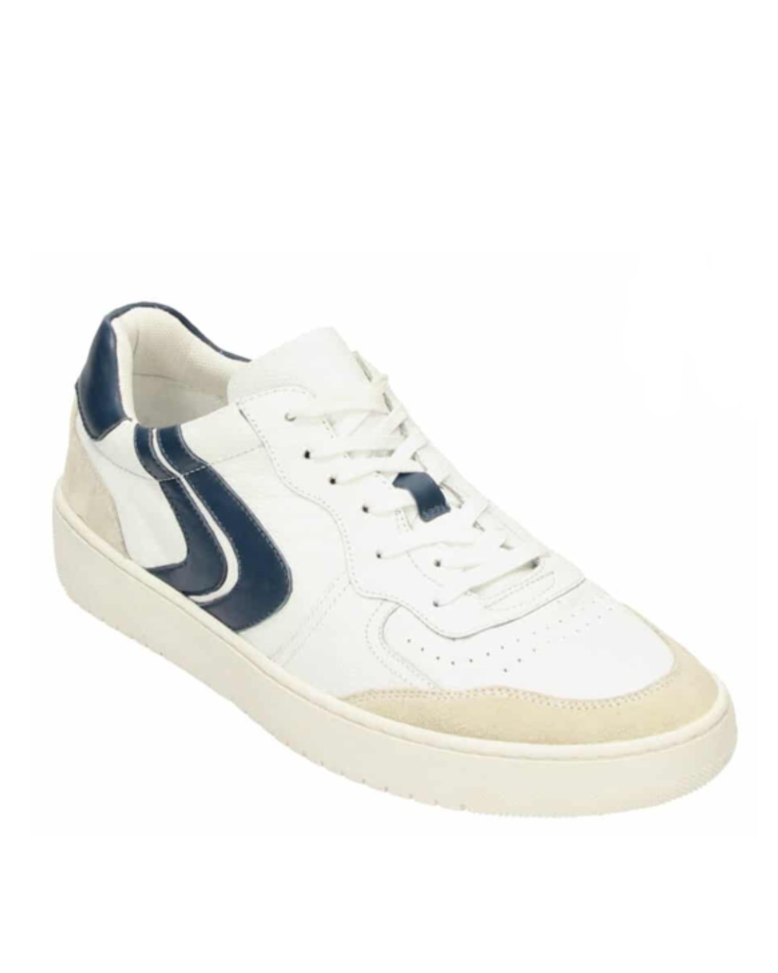 RILEY MENS Blue Leather Lace Up Trainer