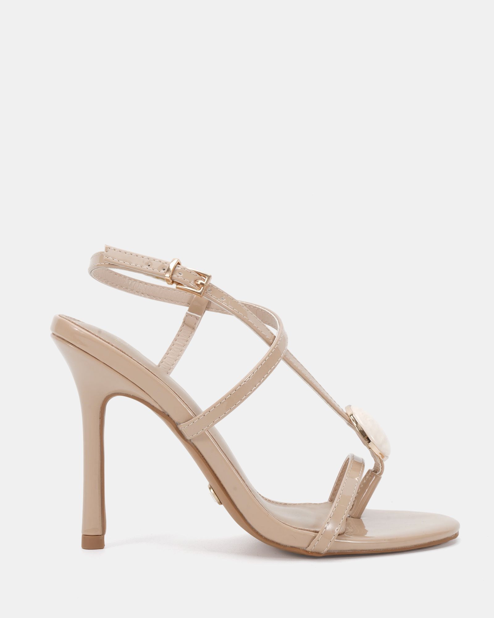 Riley Nude High Heel Trim Detail Strappy Stiletto Sandal