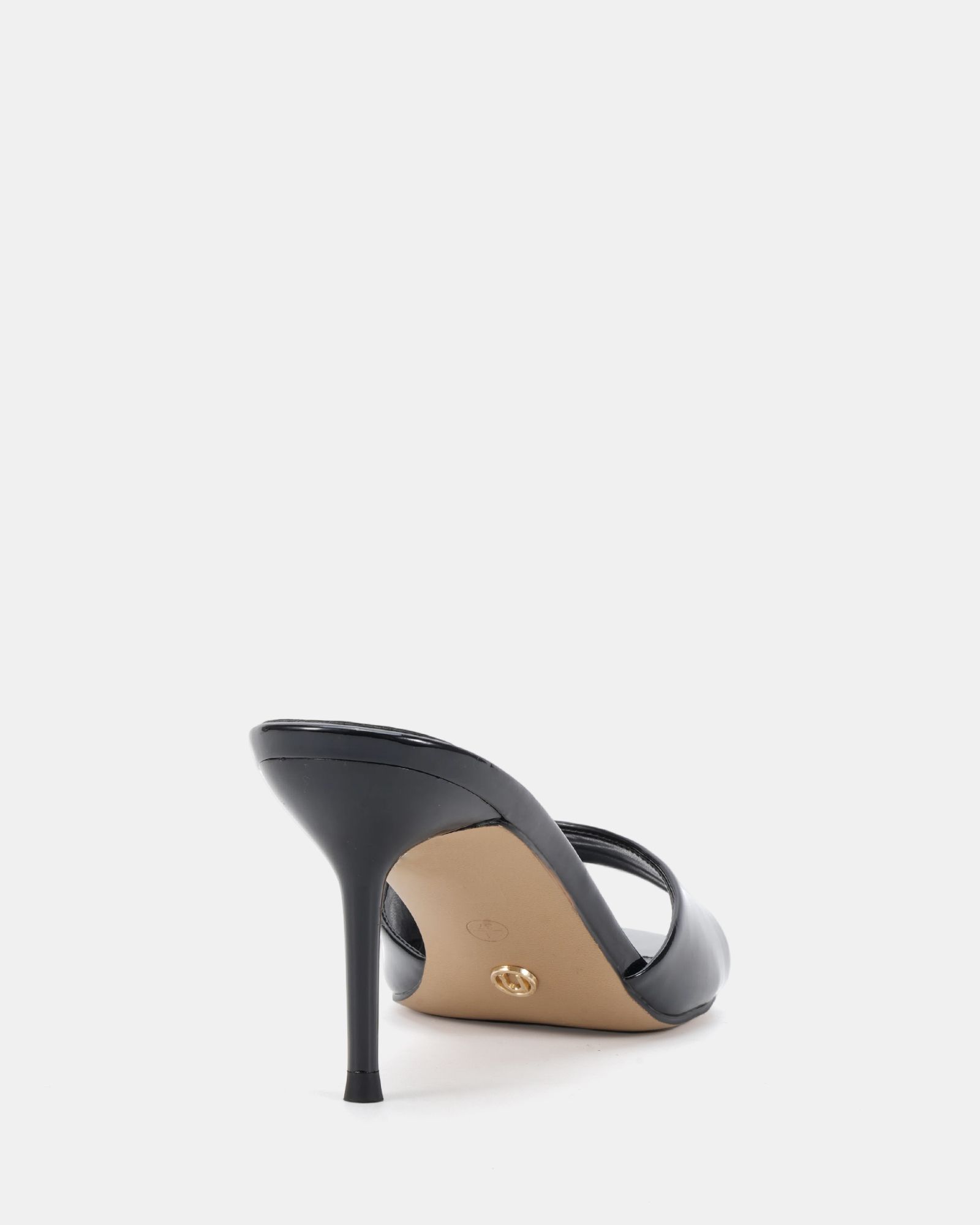 Rosie Black Heeled Mule Stiletto Sandal