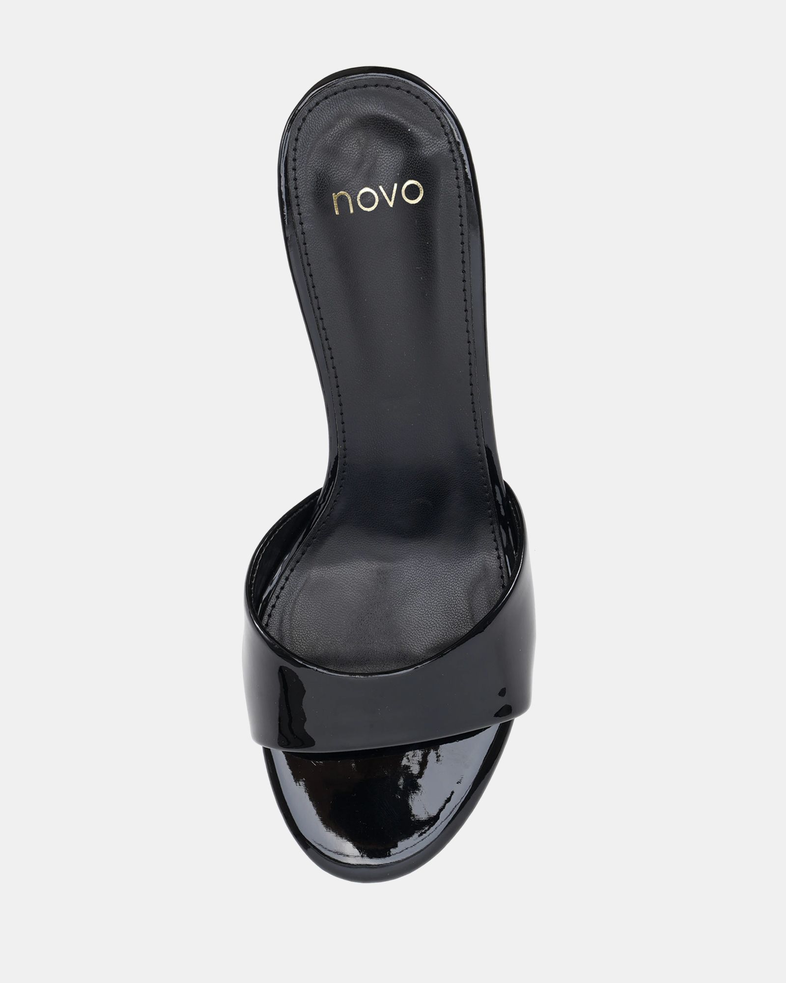 Rosie Black Heeled Mule Stiletto Sandal