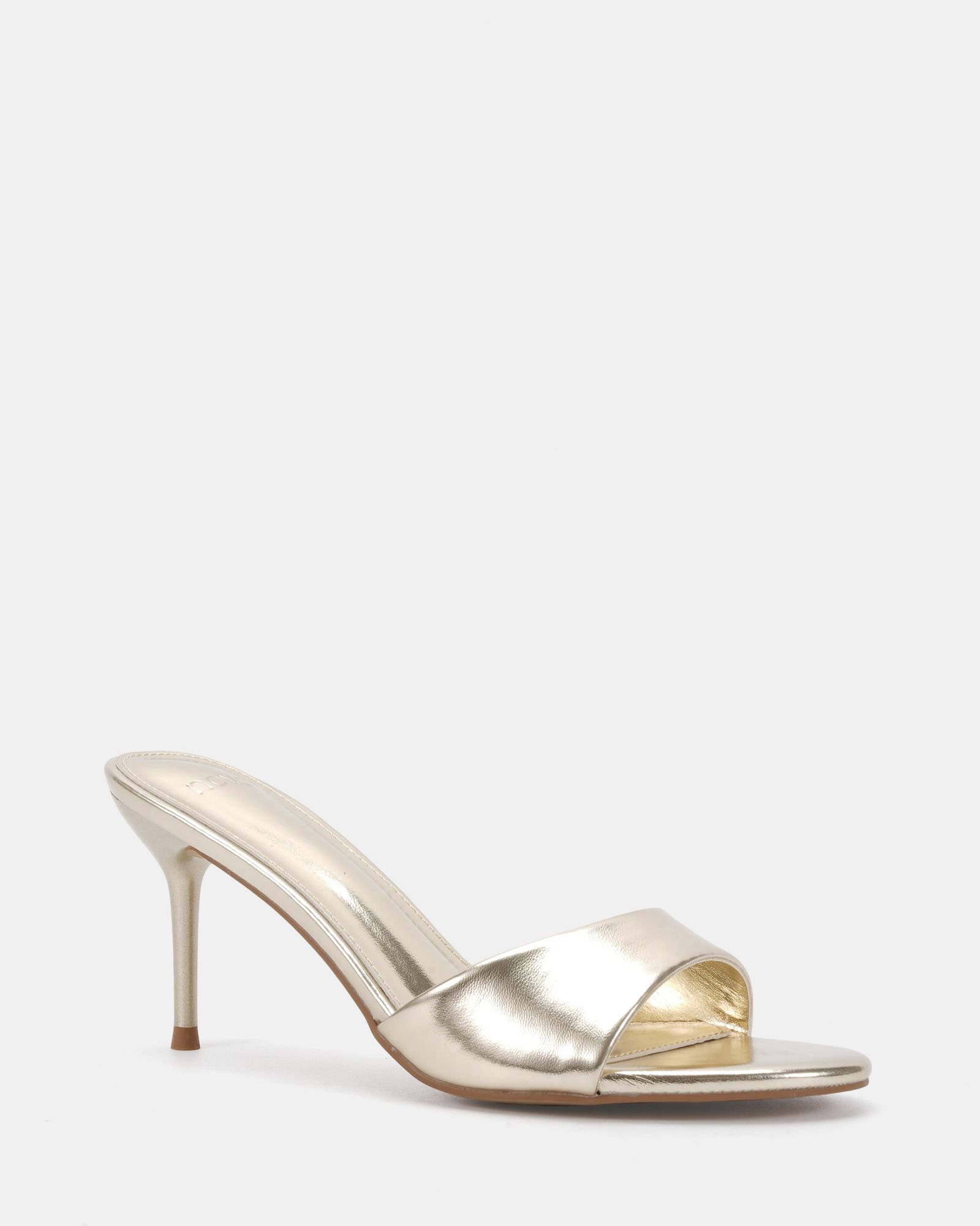 Rosie Gold Heeled Mule Stiletto Sandal