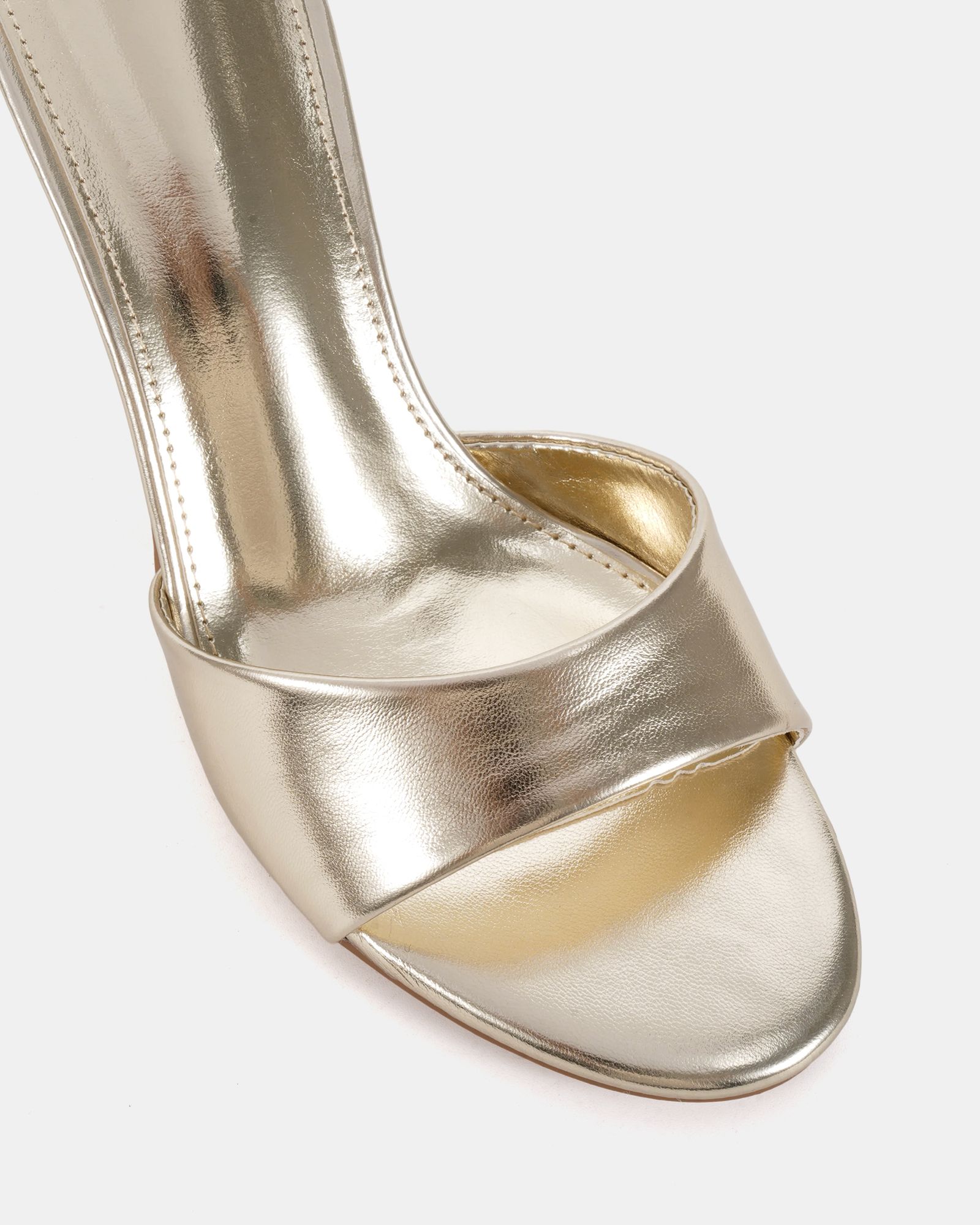 Rosie Gold Heeled Mule Stiletto Sandal