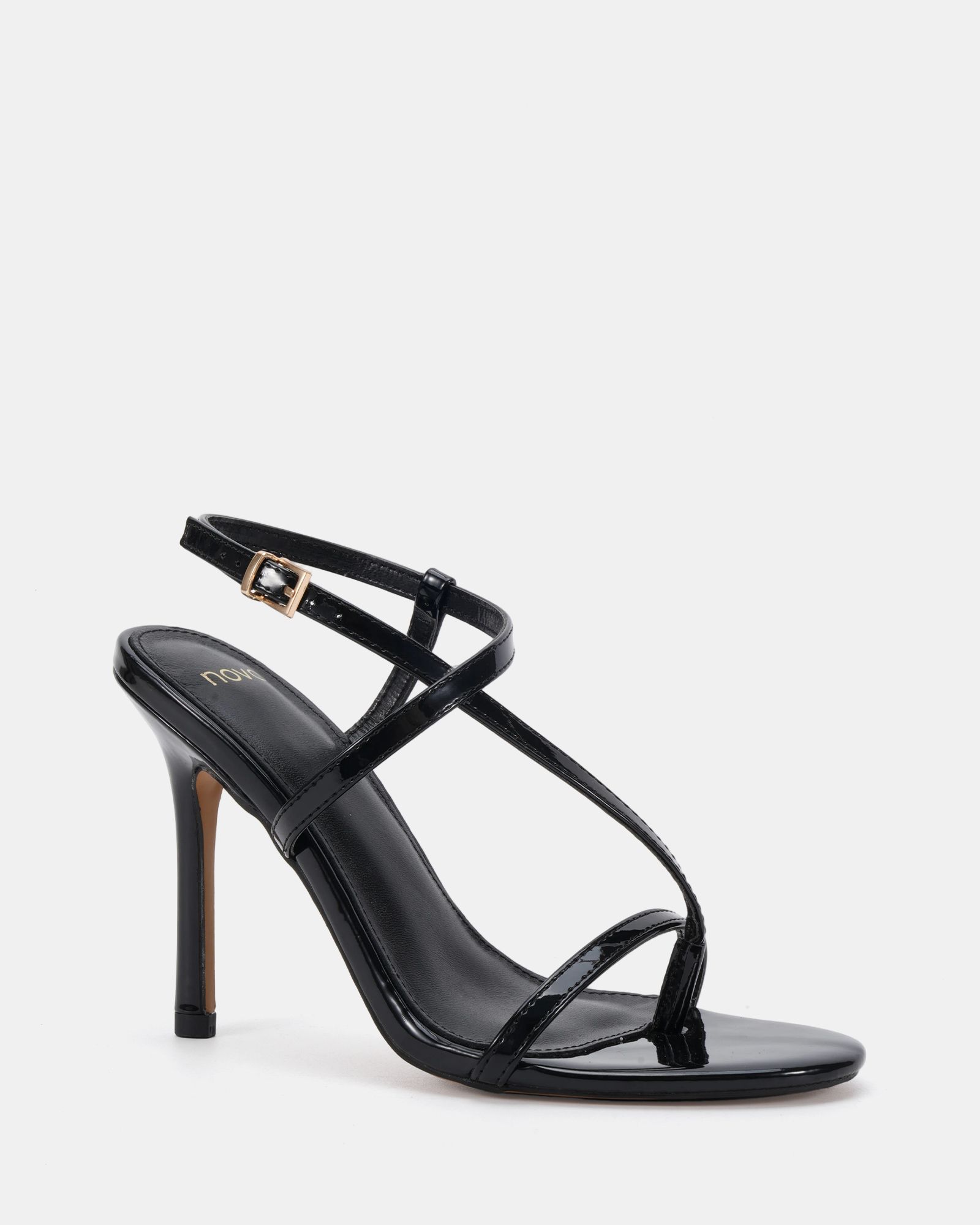 Rowan Black High Heel Strappy Stiletto Sandal
