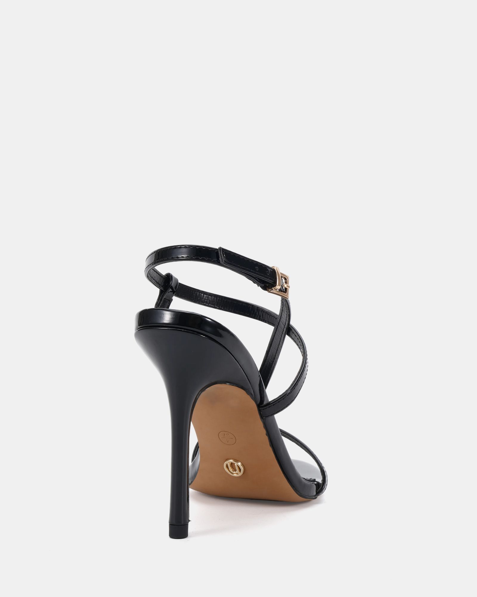 Rowan Black High Heel Strappy Stiletto Sandal