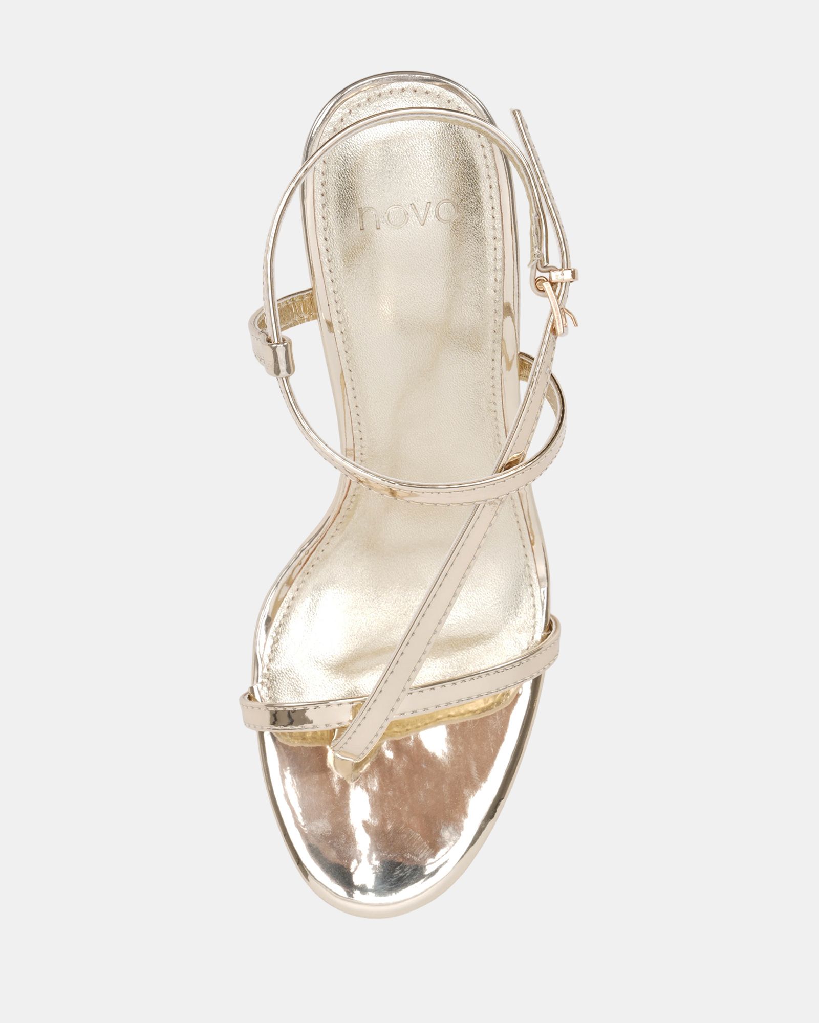Rowan Gold High Heel Strappy Stiletto Sandal