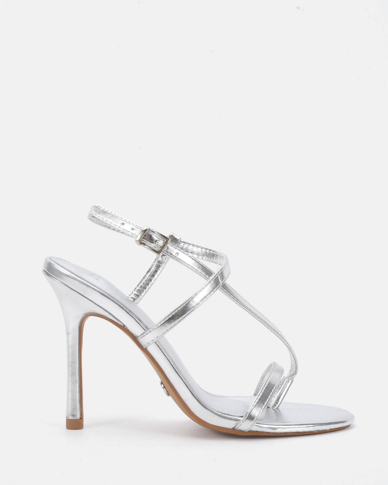 Rowan Silver High Heel Strappy Stiletto Sandal