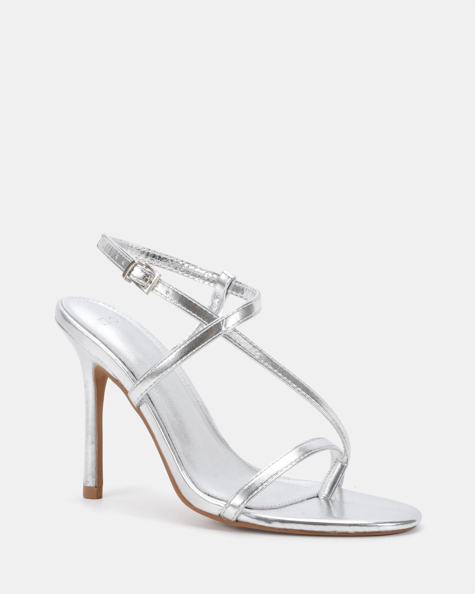 Rowan Silver High Heel Strappy Stiletto Sandal