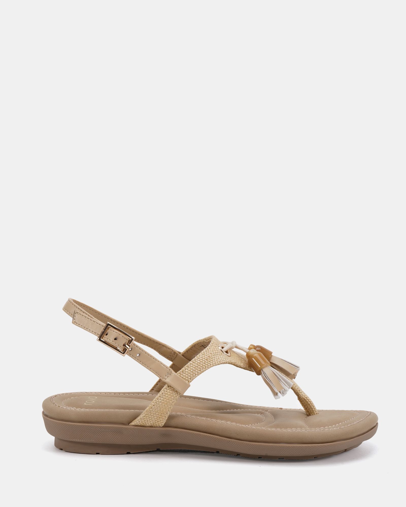 TESSA Natural Toe Post Padded Footbed Sandal