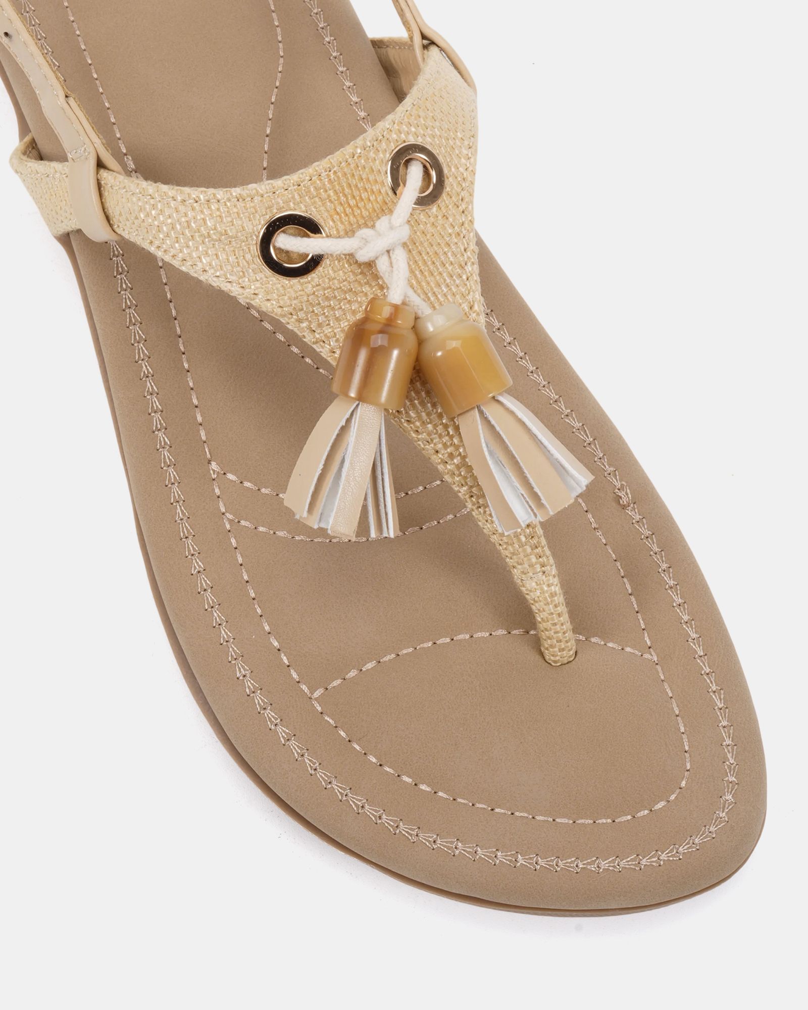 TESSA Natural Toe Post Padded Footbed Sandal