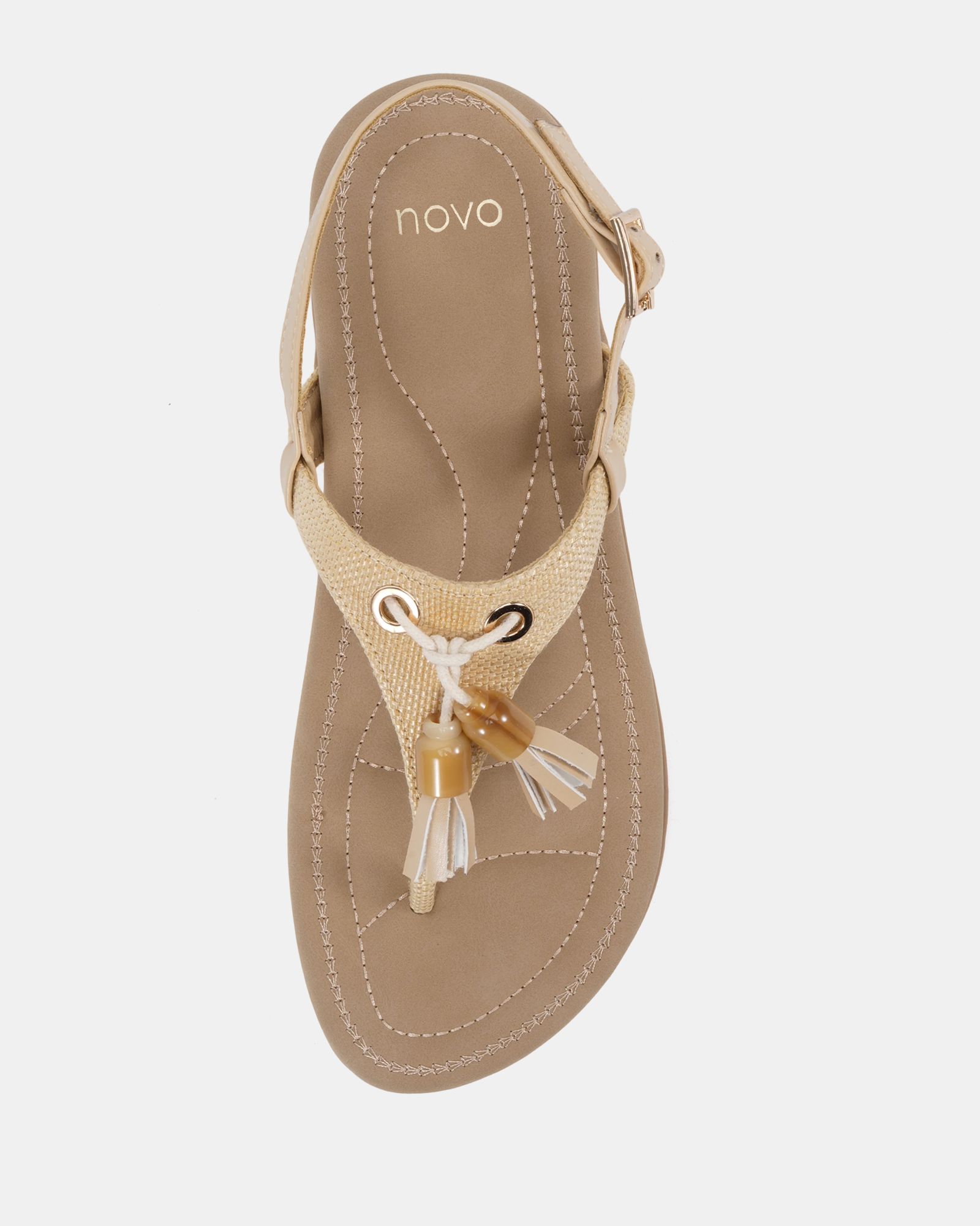 TESSA Natural Toe Post Padded Footbed Sandal